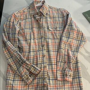 Southern Marsh Casual Plaid Shirt - Orange, Blue, Cream